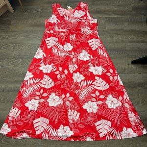 Hawaiian floral maxi dress